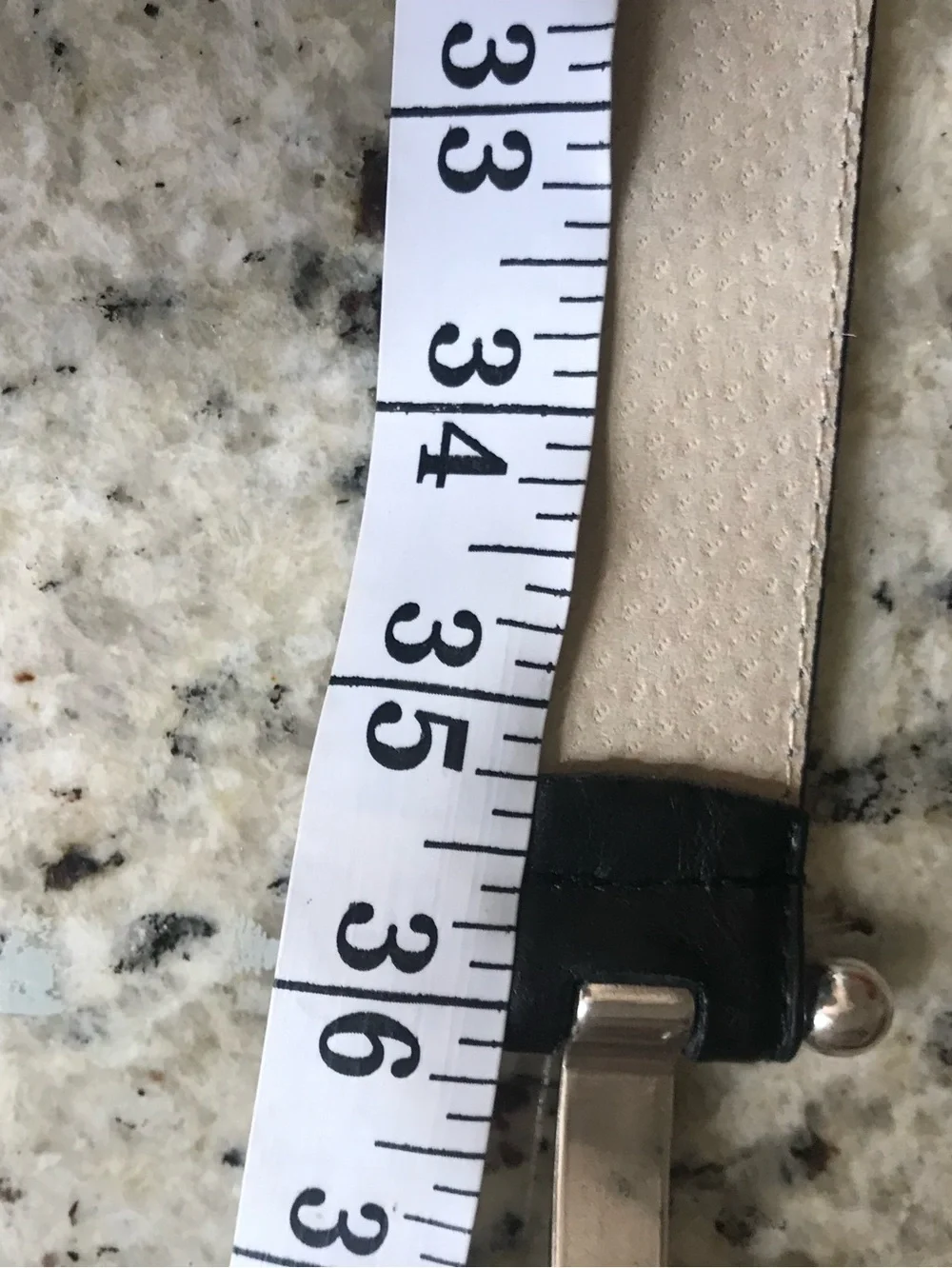 Chico’s Black Leather Belt with Silver Buckle